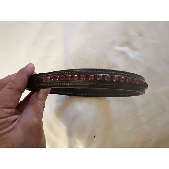 English Bridle brow band red gems - Picture 4 of 7
